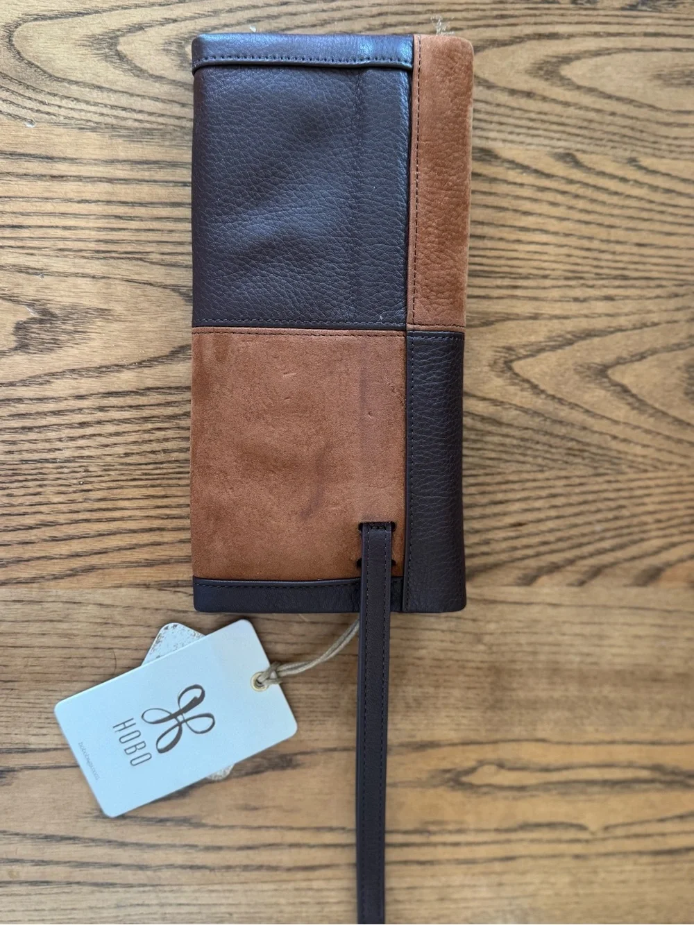 HOBO Two-Tone Brown and Tan Leather Wallet/Wristlet